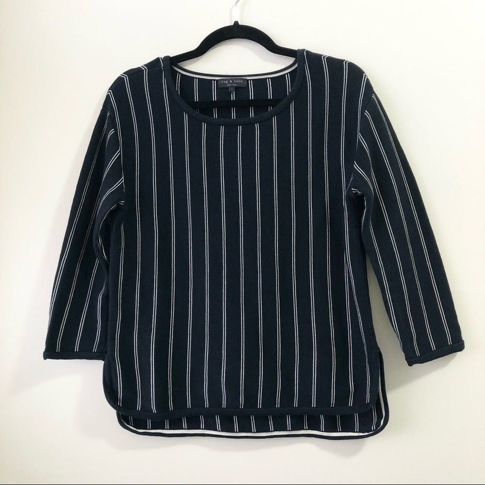 Rag and Bone Striped Regan Sweater Top